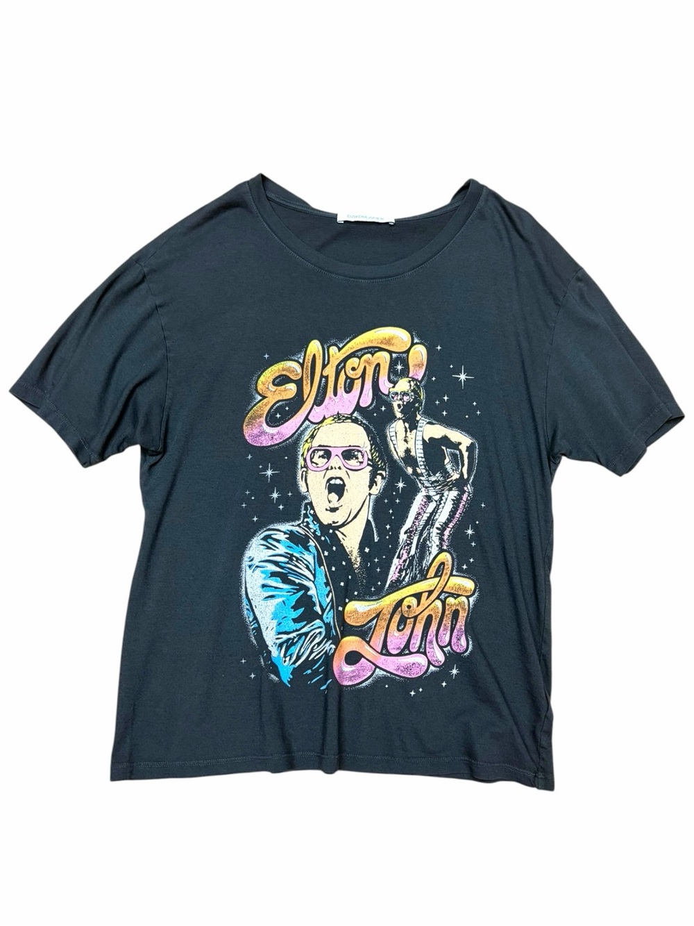 Daydreamer Elton John Graphic Tee with Pastel Print, Dark Gray, Size Small - Picture 10 of 10